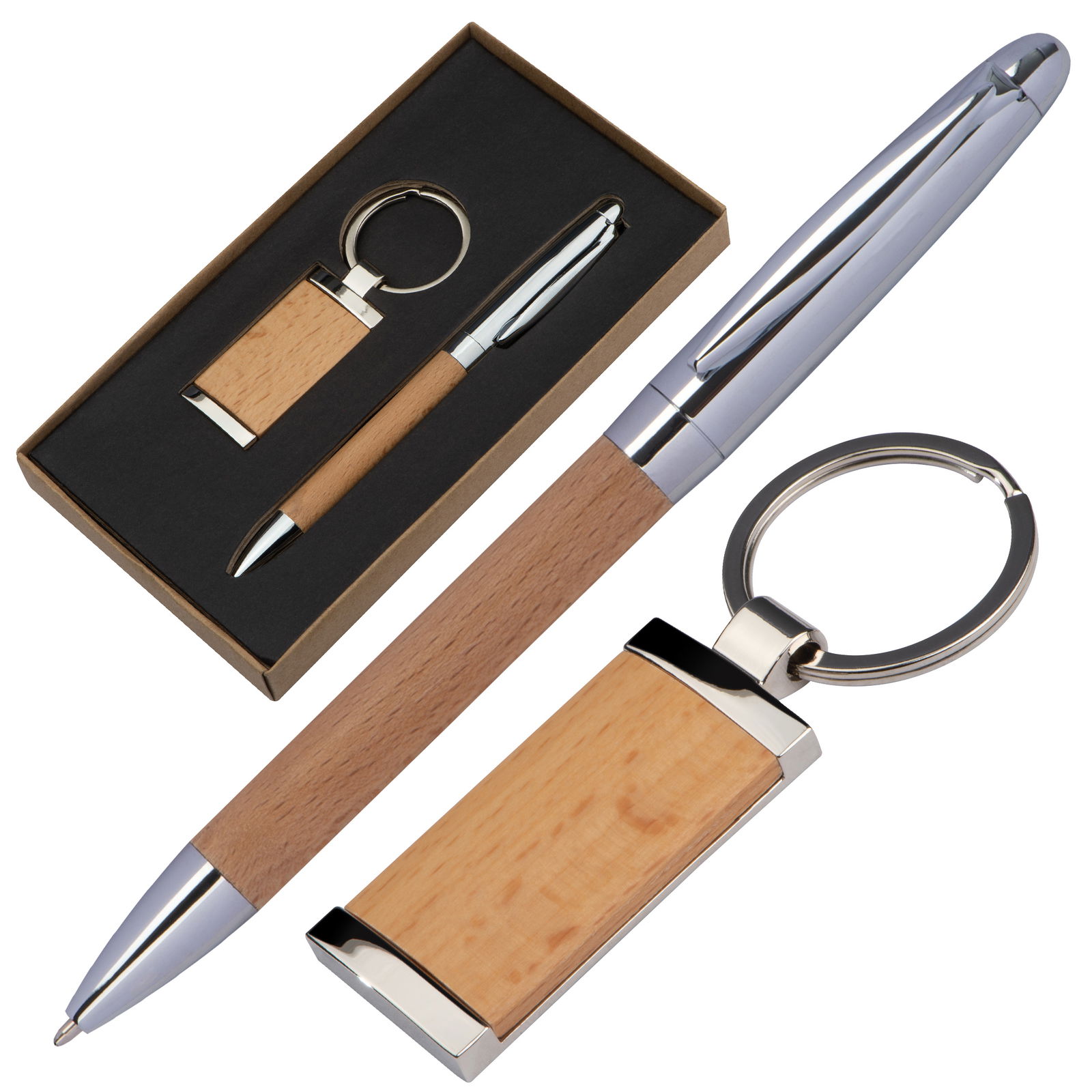Set cadeau en métal et bois "Enschede"