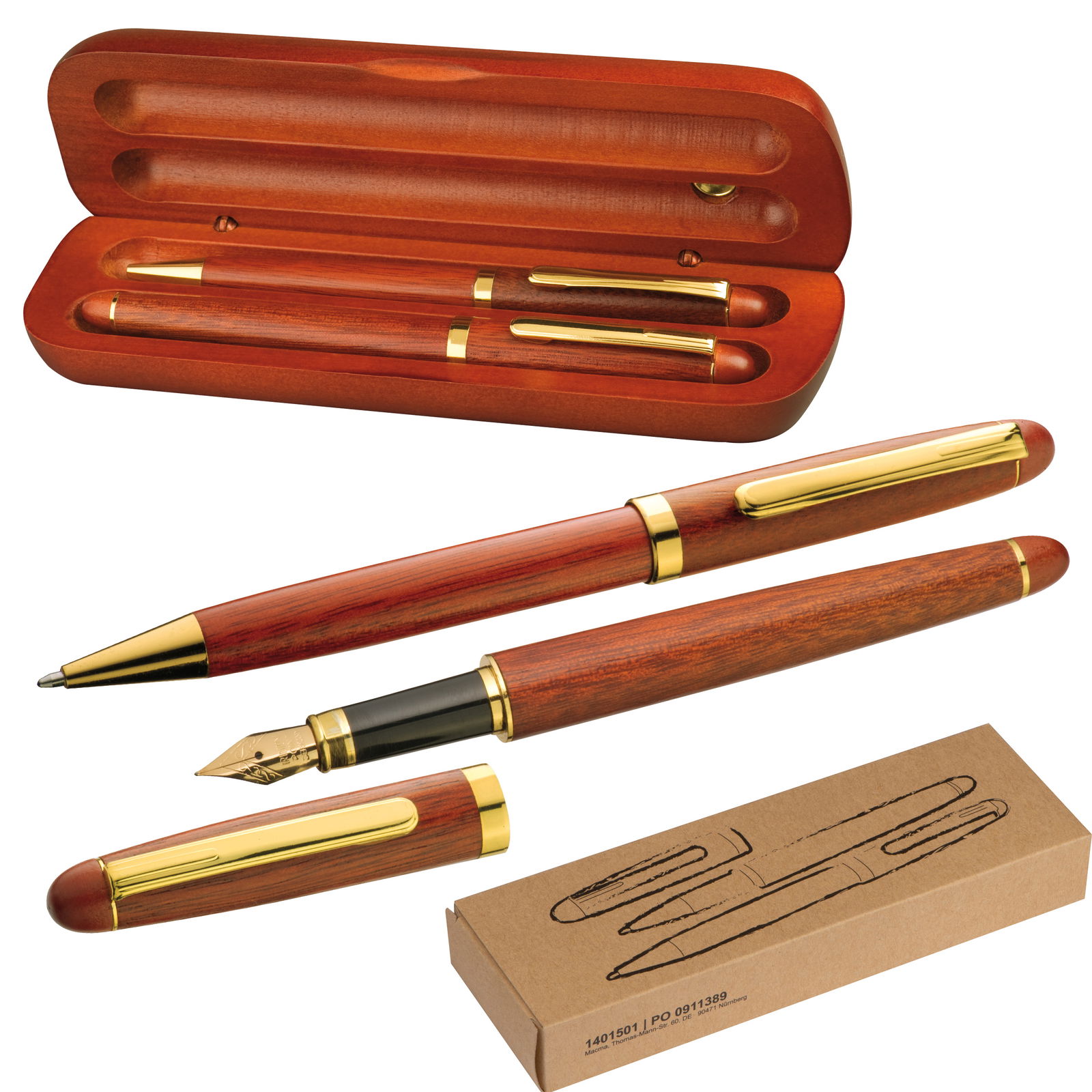 Set à écrire en bois de rose "Oxford"