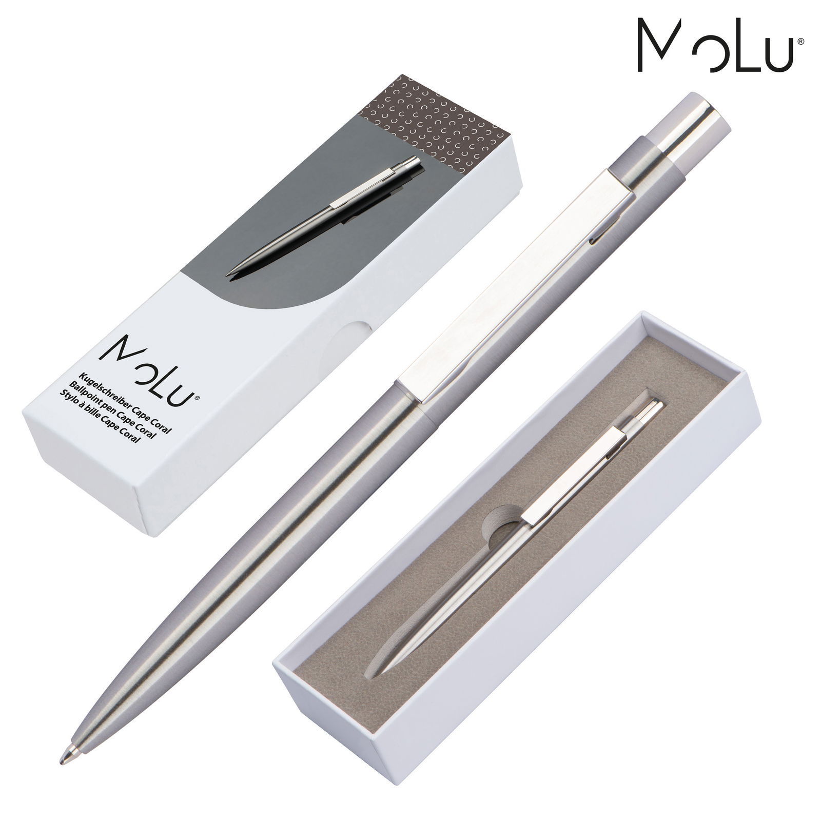MoLu Stylo à bille en acier inoxydable "Cape Coral"